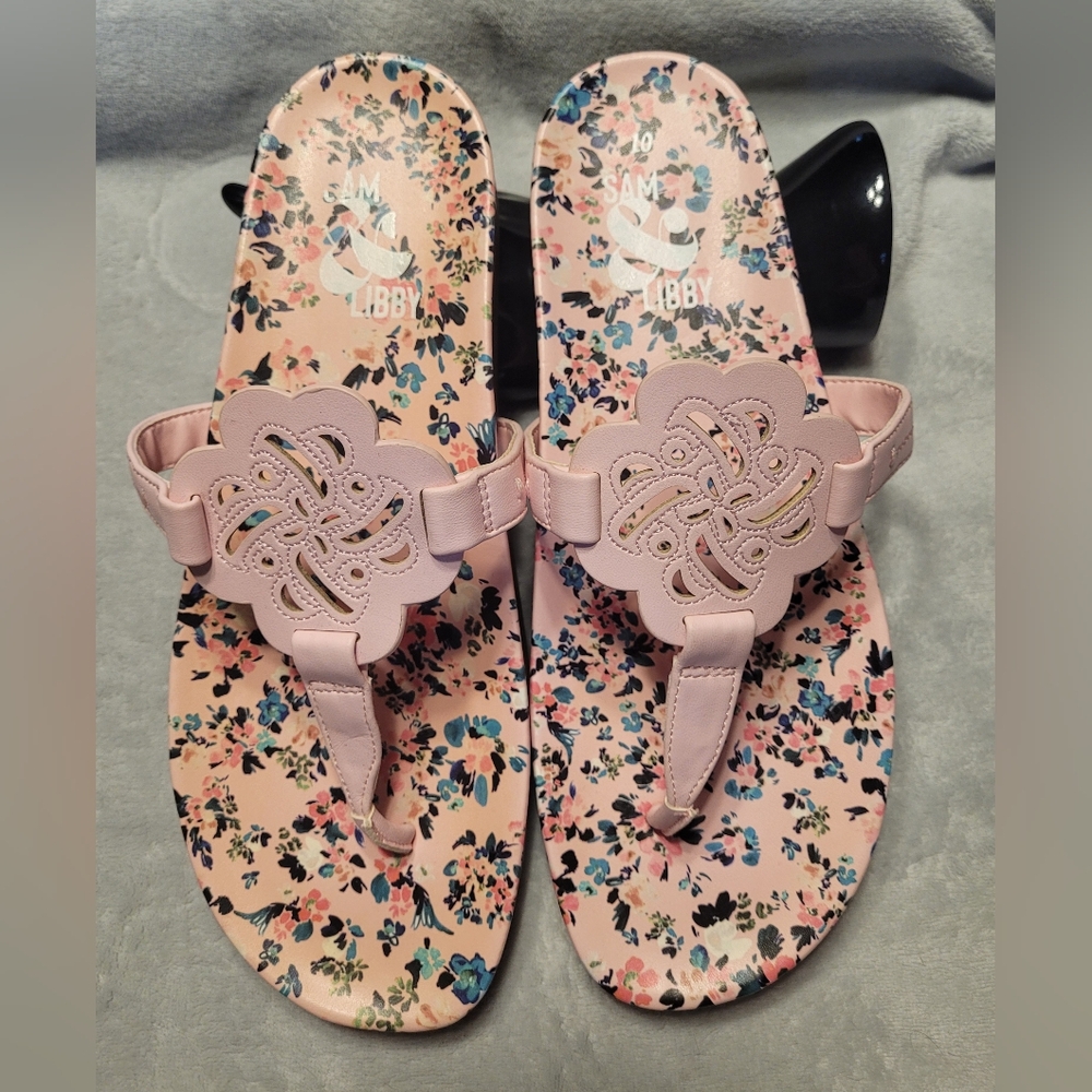 Sam & Libby Pink Floral Sandals